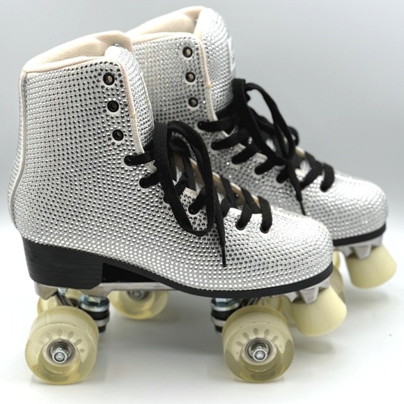 Steve Madden Shoes - NWOT Steve Madden Rhinestone Roller Skates Silver Sparkle (Fits Like 9)Size 10
